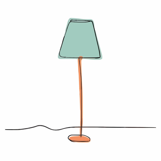 un dibujo de una lámpara con una sombra verde que dice la palabra en ella