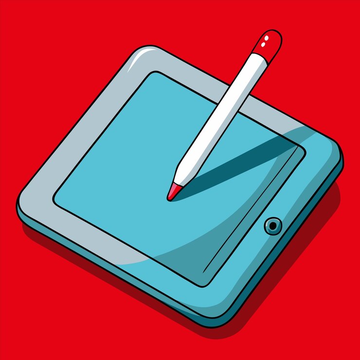 Vector un dibujo de un lápiz con un lápic rojo en el medio