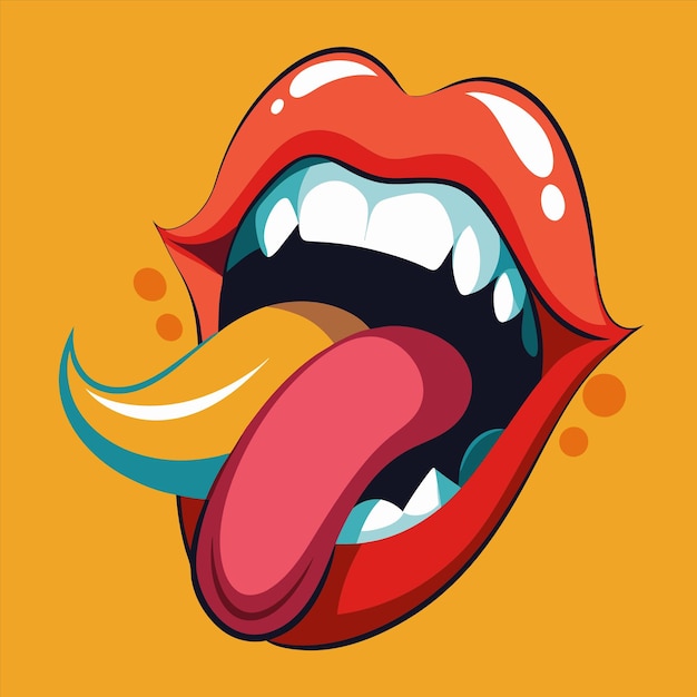 un dibujo de una lengua roja con las palabras quot lengua quot