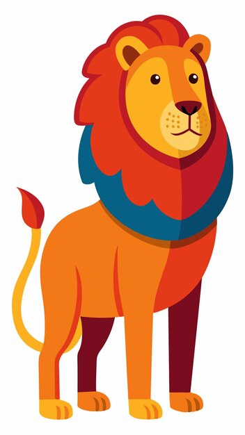 un dibujo de un león con una bufanda azul en él