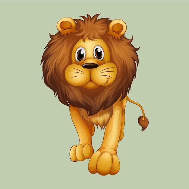 un dibujo de un león con una etiqueta que dice león