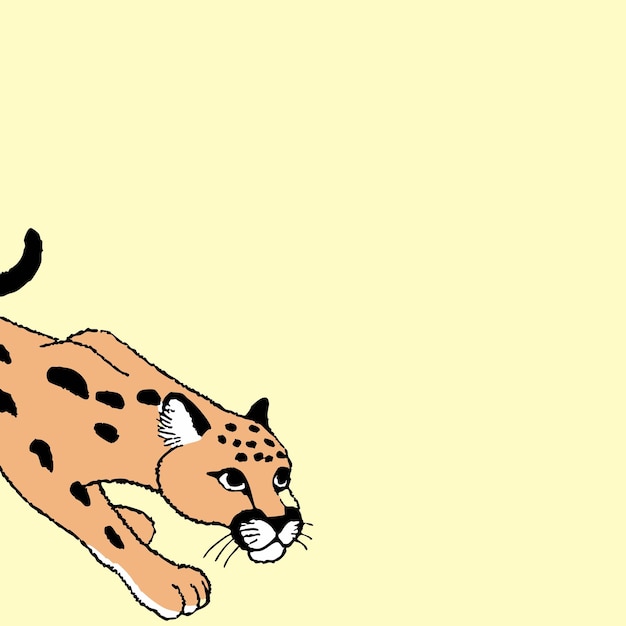 un dibujo de un leopardo con una pata blanca y las palabras leopardo
