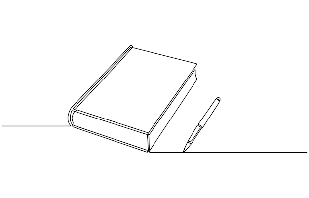 un dibujo de un libro con un bolígrafo