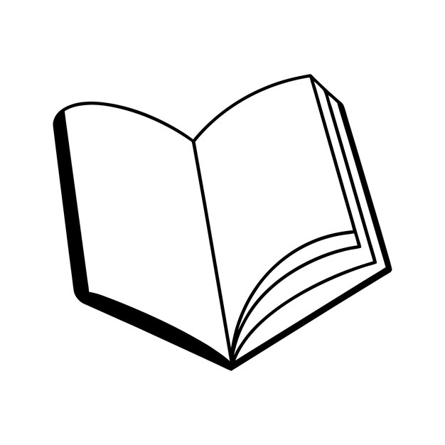 un dibujo de un libro que tiene un fondo blanco