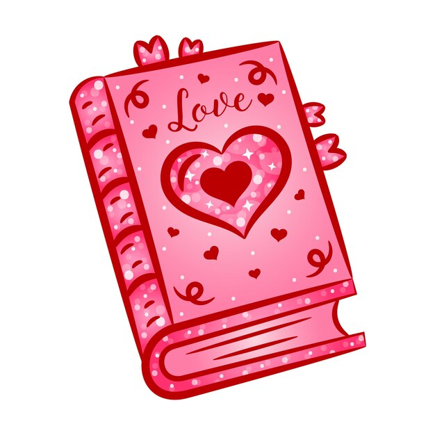 Dibujo de libro rojo de amor de san valentín pegatina