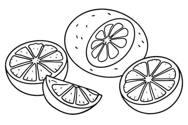un dibujo de un limón y un limón con un limón en él