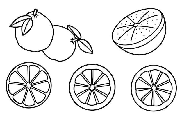 un dibujo de un limón y una naranja con las palabras limones en él