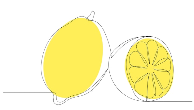 Dibujo de limón vector de dibujo de una línea