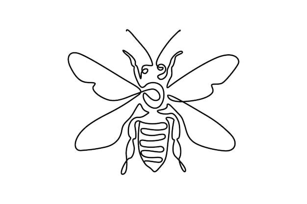 Dibujo de una línea de abeja