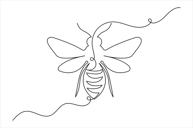 Dibujo de una línea de abeja
