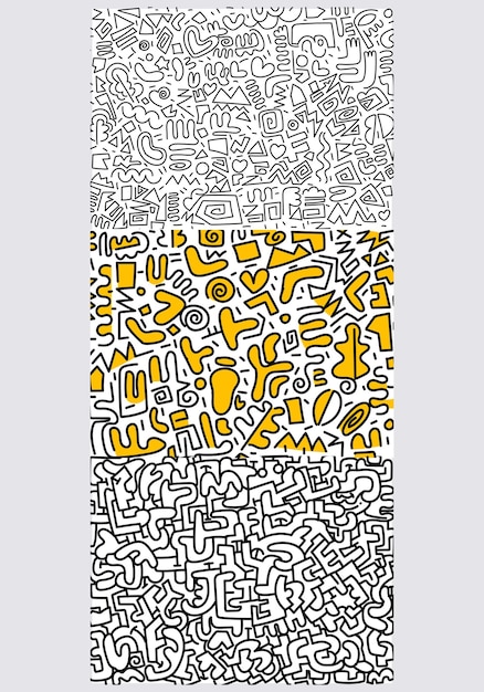 Dibujo de línea abstracta minimalis boceto contorno y varias ilustraciones vectoriales de fondo de objetos