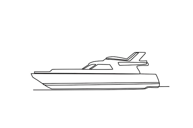 Un dibujo de línea de barco moderno barco icono plano de barco marítimo o fluvial vehículos marítimos y fluviales agua tr