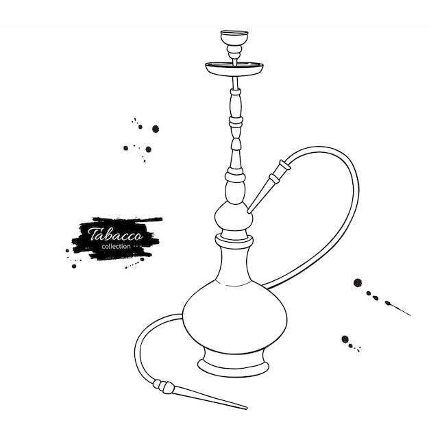 Vector dibujo de línea de la cachimba