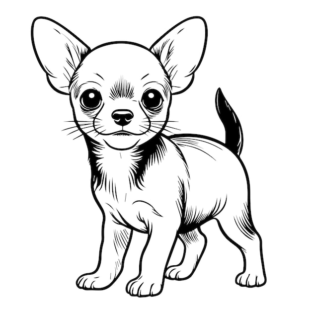 Vector dibujo de línea de cachorro para colorear