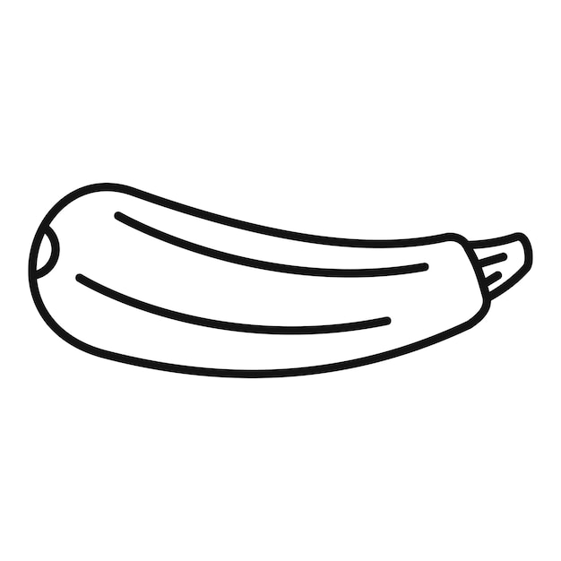 Dibujo de línea de calabaza fresca que muestra un vegetal saludable