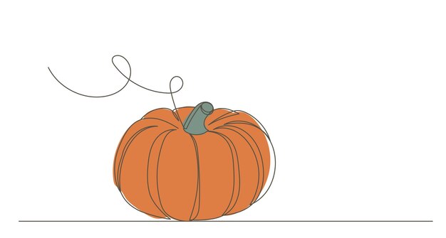 dibujo de línea de calabaza naranja boceto vector aislado