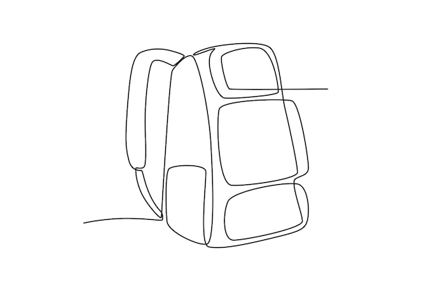 Dibujo en línea del concepto de las mochilas