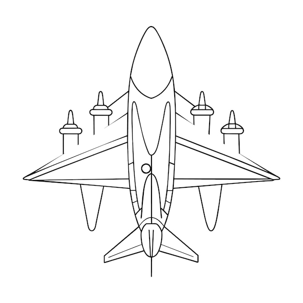 Vector dibujo de línea continua de la aeronave