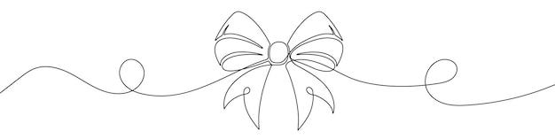 Dibujo de línea continua del arco de regalo icono de arco de regalo de línea única