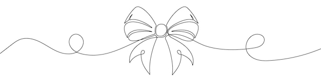 Dibujo de línea continua del arco de regalo Icono de arco de regalo de línea única