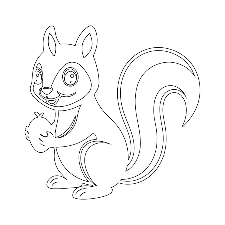 Vector dibujo de línea continua de una ardilla ilustración vectorial minimalista arte de línea
