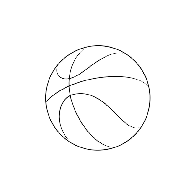 Un dibujo de línea continua de baloncesto para el libro de colorear