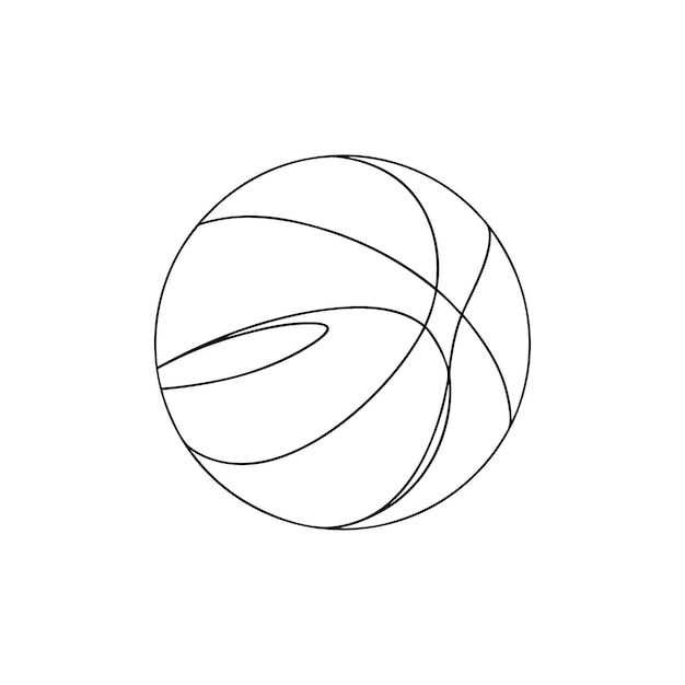 Un dibujo de línea continua de baloncesto para el libro de colorear