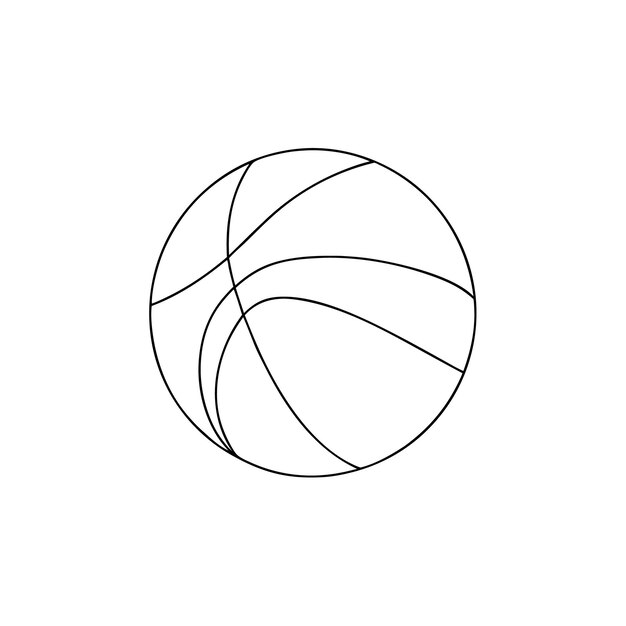 Un dibujo de línea continua de baloncesto para el libro de colorear