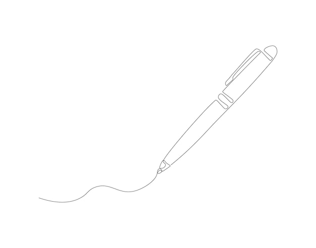 Dibujo de línea continua del bolígrafo Una línea de bolígrafo Concepto educativo Arte de línea continua Esbozo editable