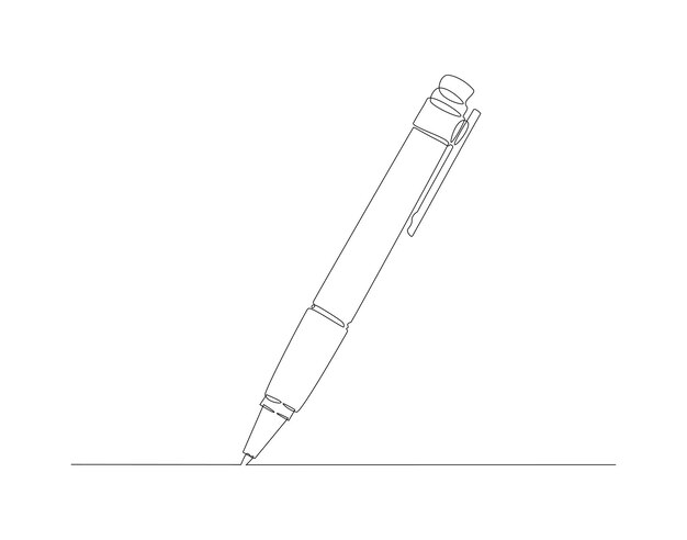 Dibujo de línea continua del bolígrafo Una línea de bolígrafo Concepto educativo Arte de línea continua Esbozo editable