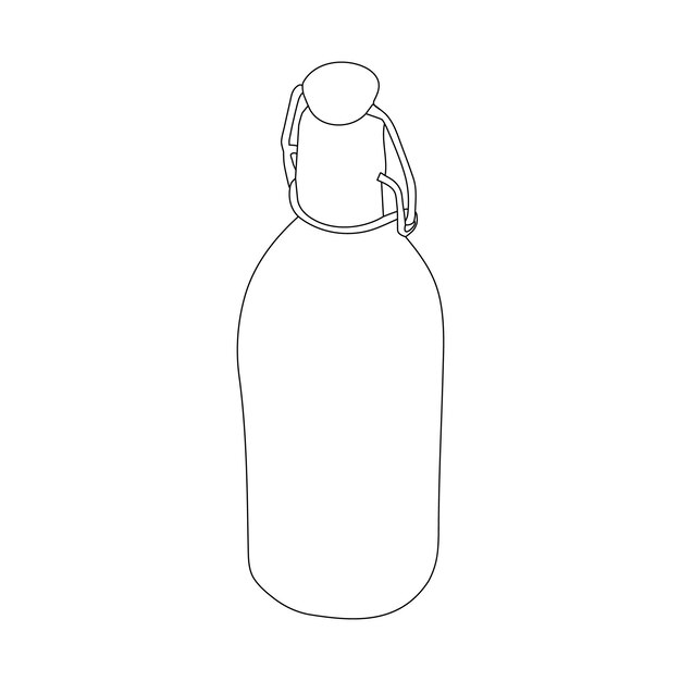 dibujo de línea continua de botella icono lineal de botella de vino dibujo de fondo de una línea vector