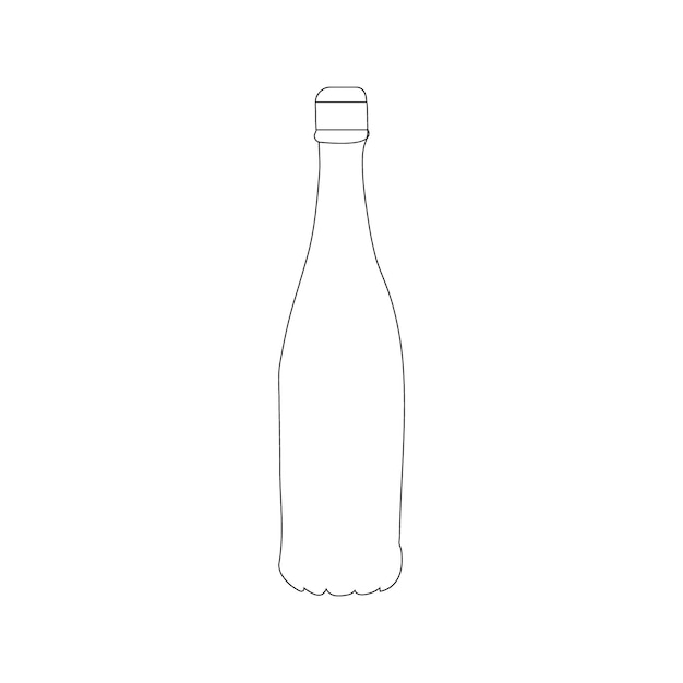 dibujo de línea continua de botella icono lineal de botella de vino dibujo de fondo de una línea vector