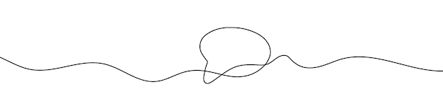 Dibujo de línea continua de una burbuja de diálogo Dibujo lineal de una burbuja de diálogo