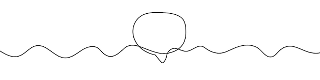 Dibujo de línea continua de una burbuja de diálogo Dibujo lineal de una burbuja de diálogo
