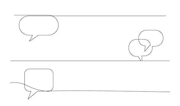 Vector dibujo de línea continua de la burbuja de voz de doodle