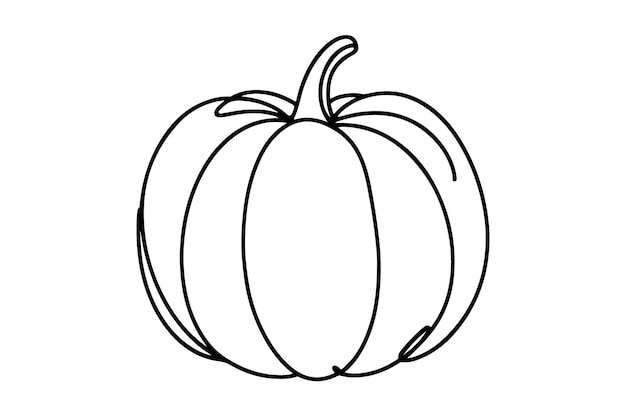 Un dibujo de línea continua de calabaza Arte vectorial de una línea de calabazas