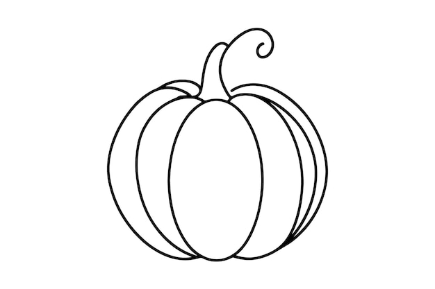 Un dibujo de línea continua de calabaza Arte vectorial de una línea de calabazas