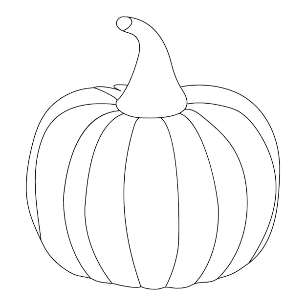 Dibujo de línea continua de calabaza madura