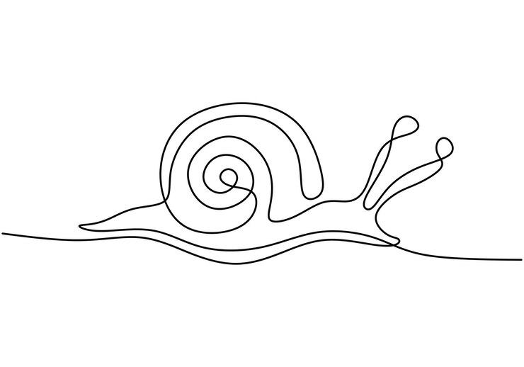 Un dibujo de línea continua de caracoles Alimentos saludables de alto valor nutritivo