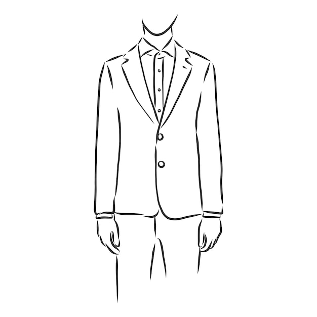 Dibujo de una línea continua Chaqueta para hombre Ilustración de dibujo vectorial de chaqueta para hombre de estilo lineal