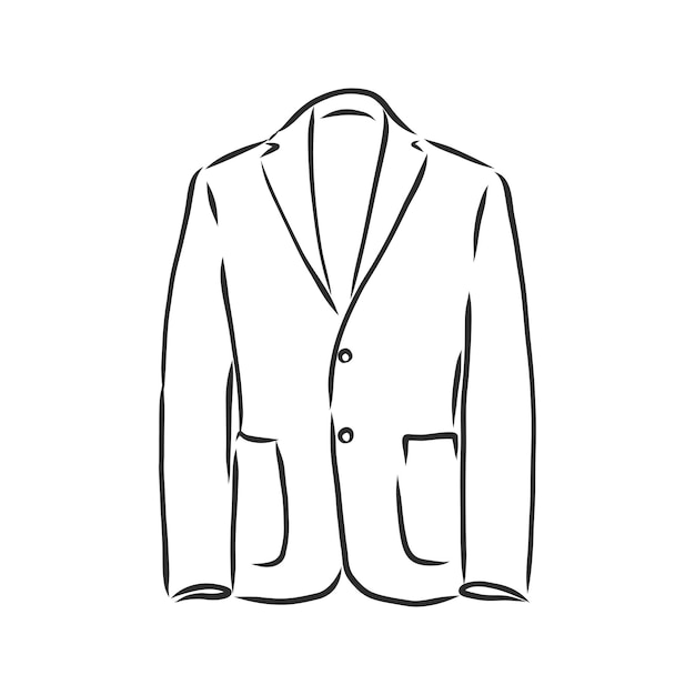 Dibujo de una línea continua Chaqueta para hombre Ilustración de dibujo vectorial de chaqueta para hombre de estilo lineal