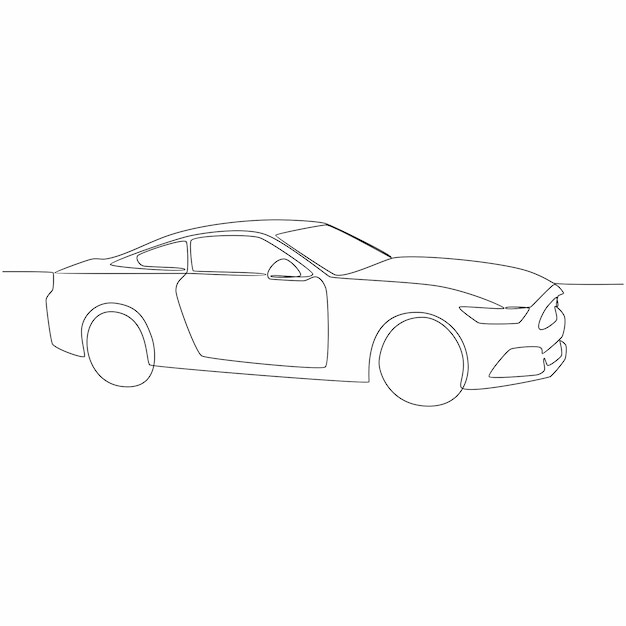 Dibujo de línea continua de coche