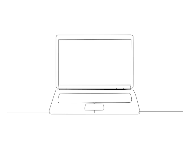 Dibujo de línea continua de computadora portátil Una línea de portátil Gadget portátil Arte de línea continua Edit