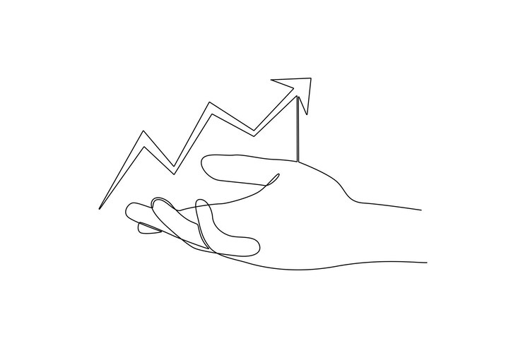 Vector un dibujo de línea continua del concepto de auditoría de las métricas de referencia del análisis del rendimiento empresarial