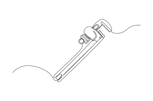 Dibujo de una línea continua un concepto de día de ingenieros de llave de tubo Ilustración gráfica de vector de diseño de dibujo de línea única