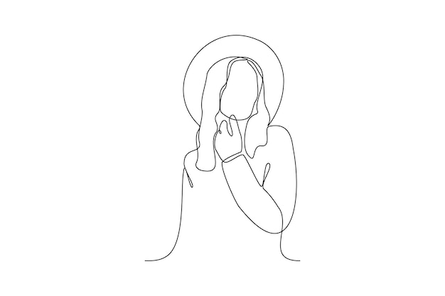 Un dibujo de línea continua del concepto del Día Internacional de la Mujer Ilustración vectorial de Doodle en simple