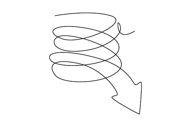 Un dibujo de línea continua del concepto de flecha Ilustración vectorial de Doodle en estilo lineal simple