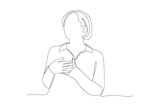 Un dibujo de línea continua del concepto del mes internacional de concientización sobre el cáncer de mama ilustración vectorial doodle en estilo lineal simple