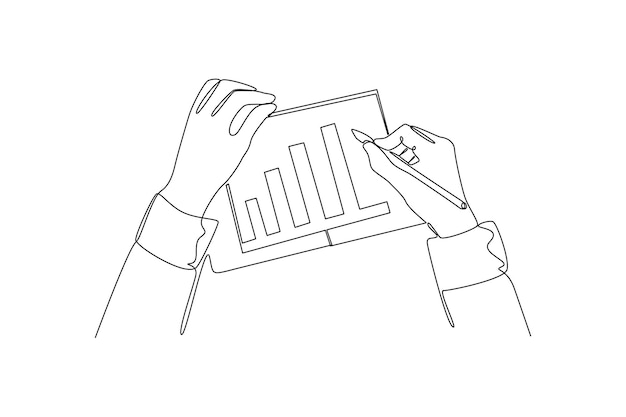 Un dibujo de línea continua del concepto de negocio de gestión Ilustración vectorial de Doodle
