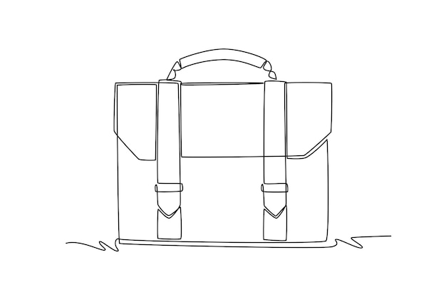 Un dibujo de línea continua del concepto de suministros de oficina Ilustración vectorial de Doodle en lineal simple